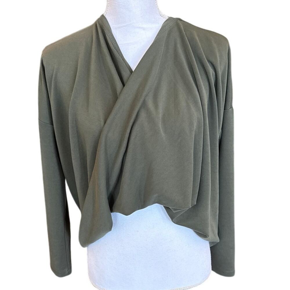 ZYIA ACTIVE Olive Green Long Sleeve High-Low Modal Top (XS)